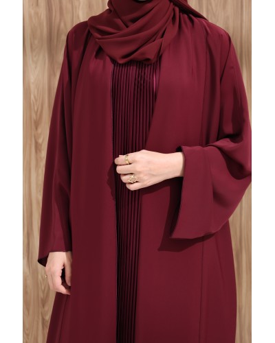 Pleated Dress (Burgundy)